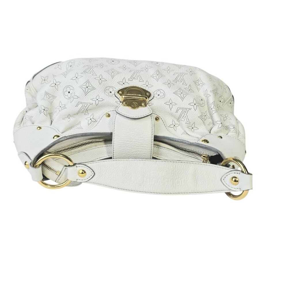 LOUIS VUITTON Mahina Solar PM White Perforated Leather Shoulder Bag Monogram LV - Picture 5 of 16